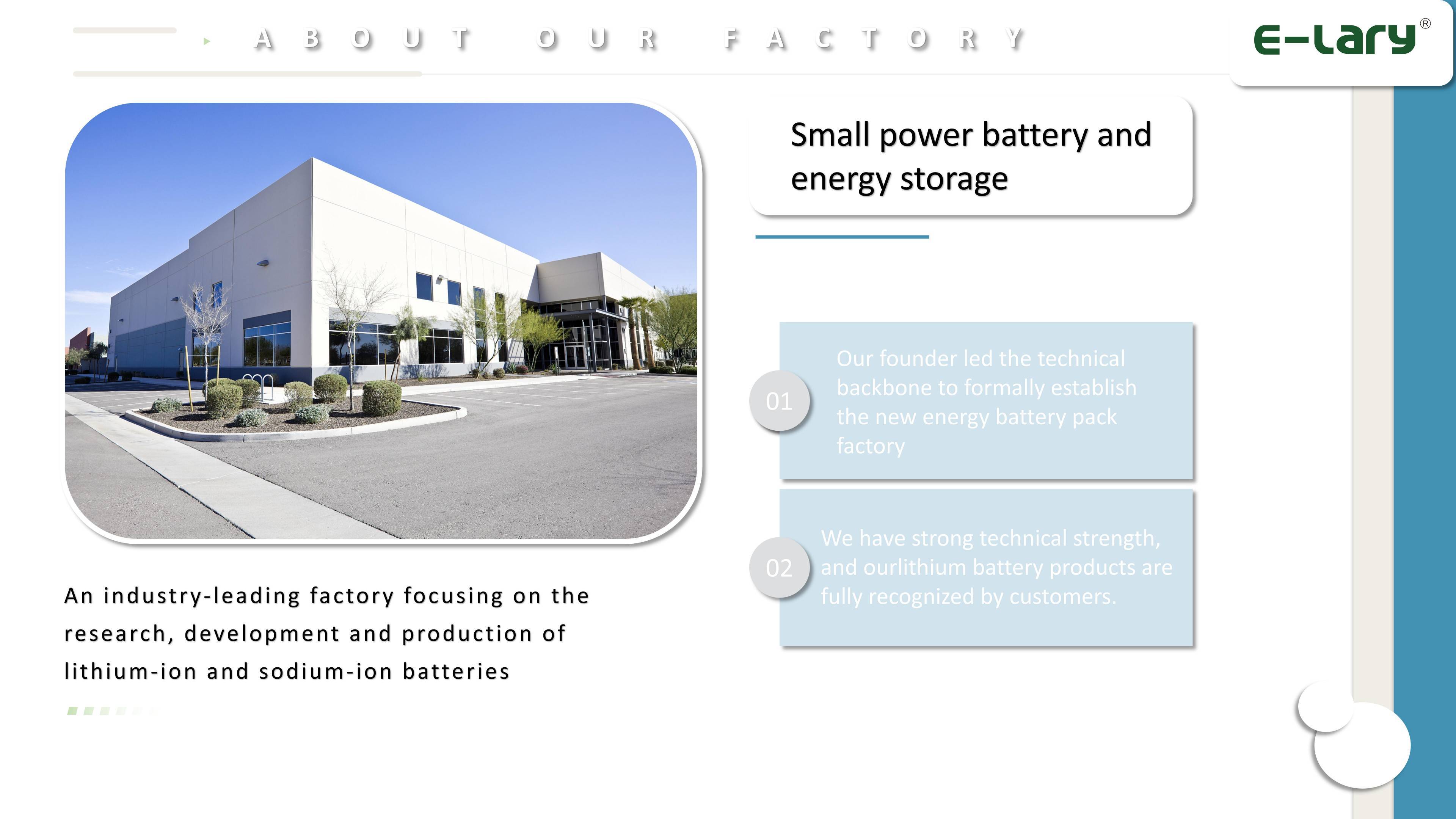 E-lary Company Profile Of Sodium Ion Battery