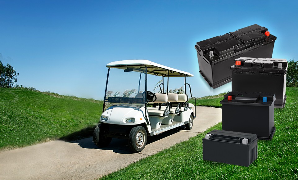 Baterías para carritos de golf.