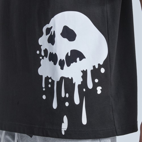 Пользовательские футболки Мужские футболки со скелетом и трафаретной печатью черепа