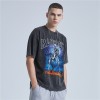 Custom T-shirts Direct Injection Printing Washed Vintage Graphic Printing Skeleton Dark T-shirts