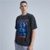 Custom T-shirts Direct Injection Printing Washed Vintage Graphic Printing Skeleton Dark T-shirts