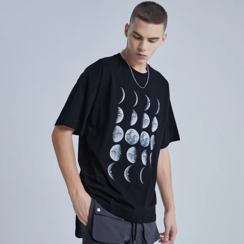 Herstellung von benutzerdefinierten T-Shirts Dark Moon Hot Transfer Printing T-Shirts für Männer