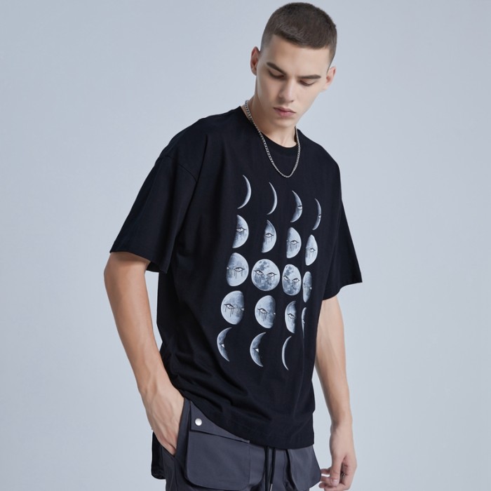 Manufacturing Custom Tshirts Dark Moon Hot Transfer Printing Tshirts Men