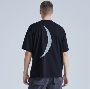 Производство футболок на заказ, мужские футболки с горячей трансферной печатью «Темная луна»