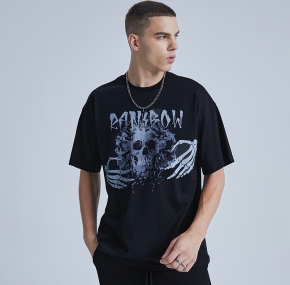 Individuelle Skelett-T-Shirts, schnelles Design, Siebdruck-Skelett-T-Shirts