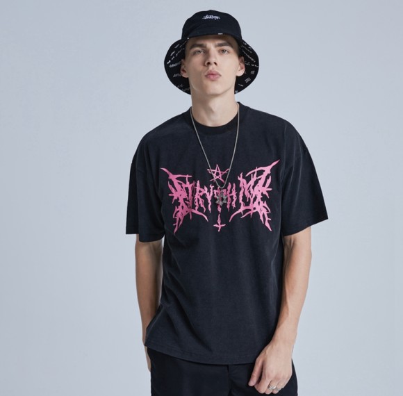 Benutzerdefinierte T-Shirts Herren-T-Shirts mit Mystery-Direkteinspritzung und gewaschenen Mystery-Symbolen