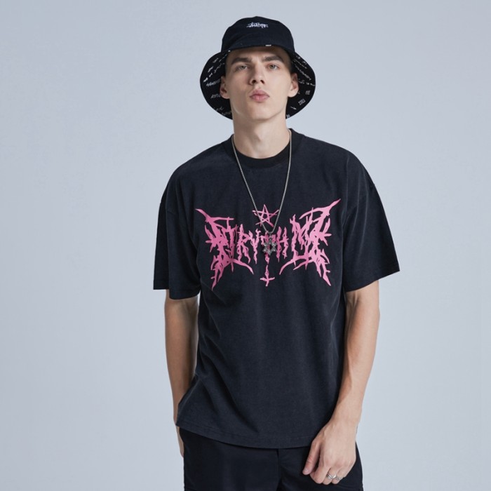 Benutzerdefinierte T-Shirts Herren-T-Shirts mit Mystery-Direkteinspritzung und gewaschenen Mystery-Symbolen