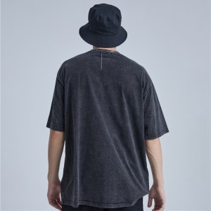 Изготовленная на заказ уличная одежда в темной тематике | Черные мужские футболки с рисунком черепа, промытые кислотой, с прямой инъекционной печатью