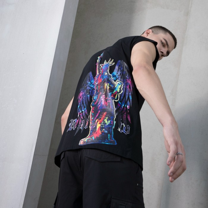 Manufacturing Custom Tshirt Hot Transfer Print Vintage Graphic Cotton Dark T-shirts