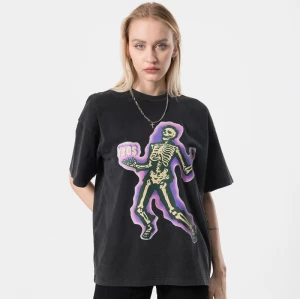 Customized Skeleton T-shirts Dark Snow Wash Print Short Sleeve T-shirts