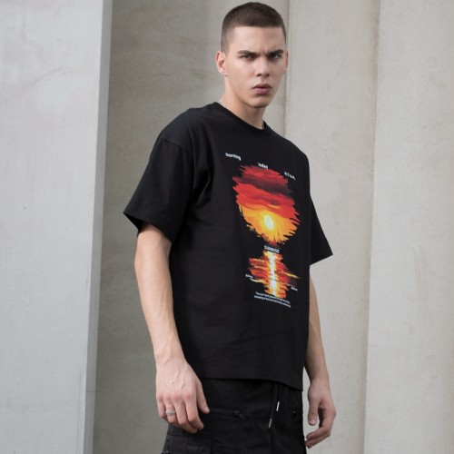 Manufacturing Custom T-shirts Hot Transfer Print Vintage Graphic Death Theme Dark T-shirts