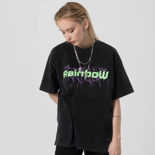 Custom Mystery Symbols Prints Dark Style T-shirt | 230GSM, 100% Cotton, Oversized Fit Street Style Women's T-shirt