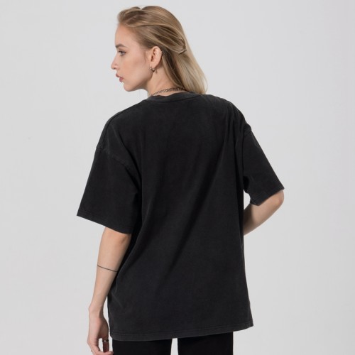 Изготовленные на заказ футболки с коротким рукавом Индивидуальная темная футболка с горячим трансферным принтом