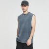 Sleeveless Tshirts Custom 280g Acid Wash Oversize Men 100% Cotton Dark Tshirts