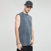 Sleeveless Tshirts Custom 280g Acid Wash Oversize Men 100% Cotton Dark Tshirts