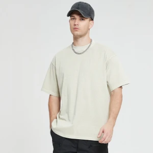 Fabrik-T-Shirts, säurewaschende Baumwolle, Übergröße, tragbar, dunkle Herren-T-Shirts