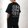 Custom Tshirts Direct Injection Printing 100% Cotton Oversized Fit Dark Men Cross Print Tshirts