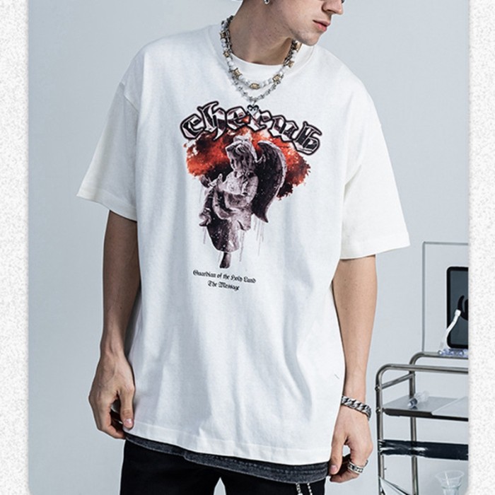 Maßgeschneiderte dunkle Herren-T-Shirts mit Direkteinspritzdruck aus 100 % Baumwolle. Store Los Angeles Print-T-Shirts