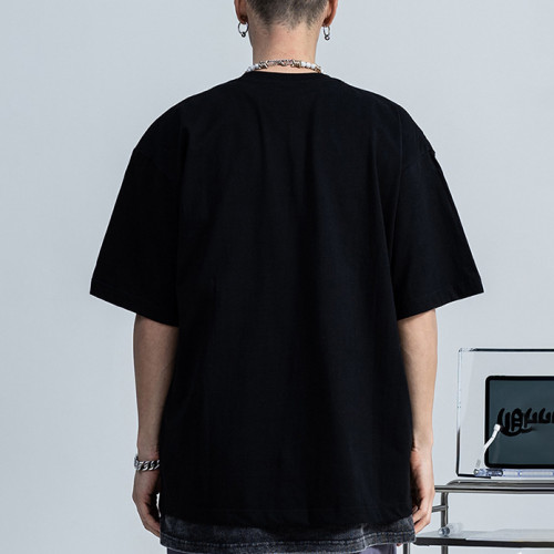 Поставщик Custom DTG Printing Темные мужские футболки со скелетом из 100% хлопка
