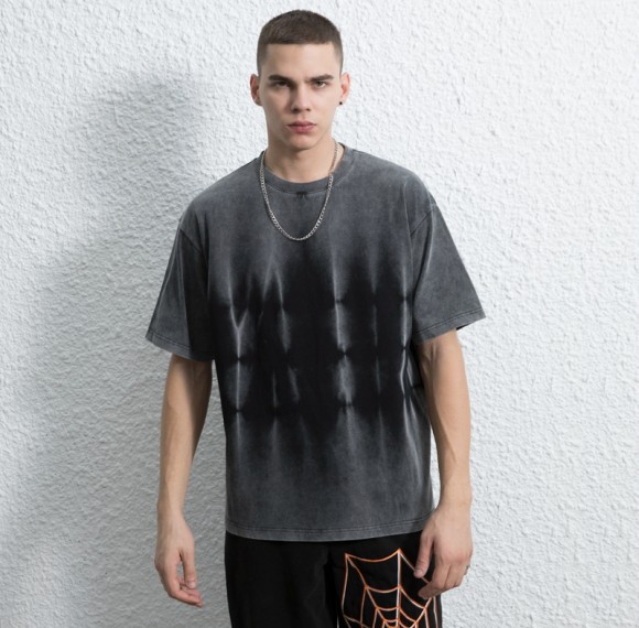 Individuelle dunkle ästhetische T-Shirts | Tie Dye gewaschene T-Shirts | 230G Vintage-Druck-T-Shirts im dunklen Boxy-Fit