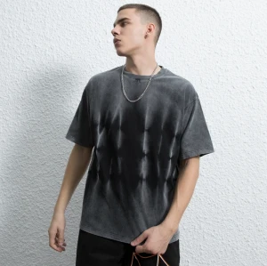 Individuelle dunkle ästhetische T-Shirts | Tie Dye gewaschene T-Shirts | 230G Vintage-Druck-T-Shirts im dunklen Boxy-Fit