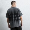 Темные эстетические футболки на заказ | Стираные футболки с эффектом тай-дай | 230G Темные футболки свободного покроя с винтажным принтом