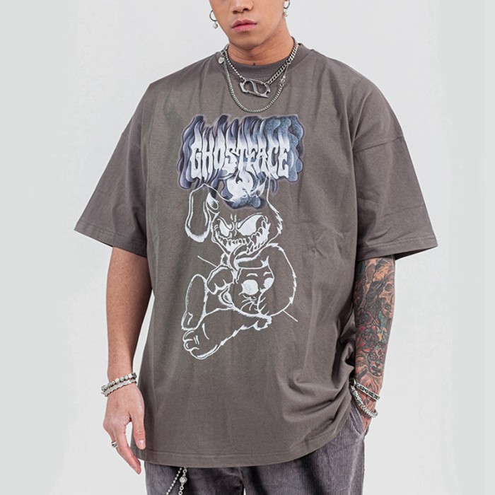 Maßgeschneiderte T-Shirts T-Shirts mit Monster-Print T-Shirts für Herren mit weißem Tintendruck