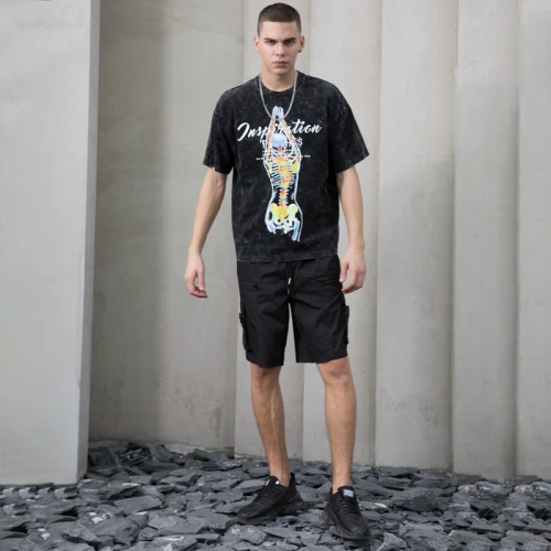Herstellung individueller T-Shirts mit Wärmeübertragungsdruck, gewaschene, grafische Skelett-dunkle T-Shirts aus Baumwolle