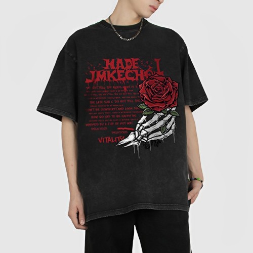 Fabrik T-Shirts Rose Dark 100 % Baumwolle Sommer weiße Tinte Druck Männer T-Shirts