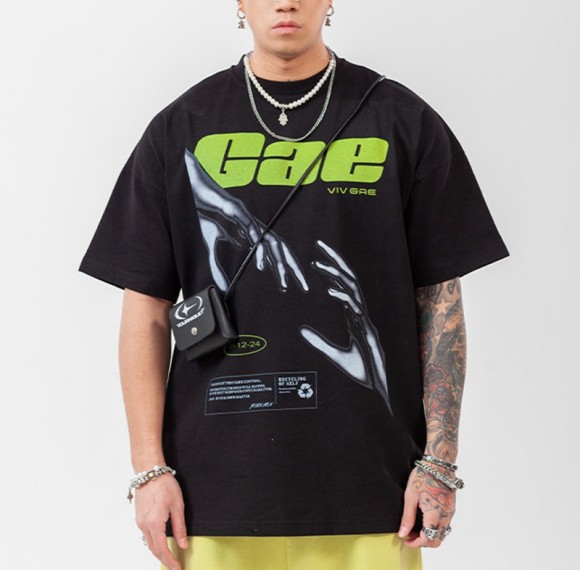 Gewaschene Herren-T-Shirts, Private-Label-T-Shirts, DTG-Druck, kurzärmelige Baumwolle, coole Technologie-T-Shirts