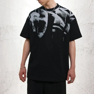 Herstellung kundenspezifischer T-Shirts, bedrucktes Acid Wash Dark Mystery Symbols Vintage T-Shirt