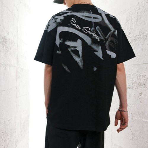 Herstellung kundenspezifischer T-Shirts, bedrucktes Acid Wash Dark Mystery Symbols Vintage T-Shirt