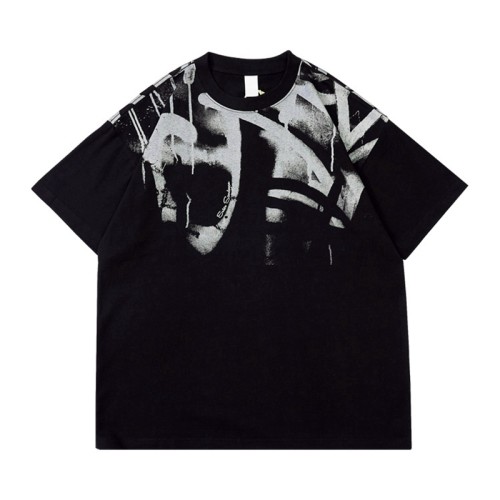Производство футболок на заказ с принтом кислотной стирки и темными загадочными символами, винтажная футболка