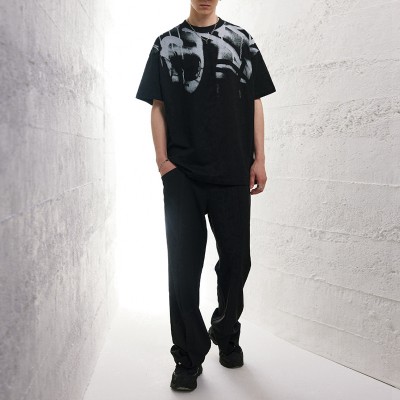 Manufacturing Custom Tshirts Printed Acid Wash Dark Mystery Symbols Vintage T-shirt