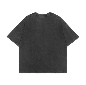 T-Shirts mit individuellem Design, Direkteinspritzdruck, Säurewäsche, Oversize-Baumwoll-T-Shirt mit geheimnisvollen Symbolen