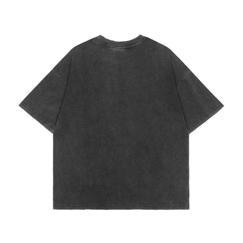 T-Shirts mit individuellem Design, Direkteinspritzdruck, Säurewäsche, Oversize-Baumwoll-T-Shirt mit geheimnisvollen Symbolen