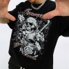 Custom Print Washed Skeletons DTG Printing Short Sleeve Black Men's Tshirts