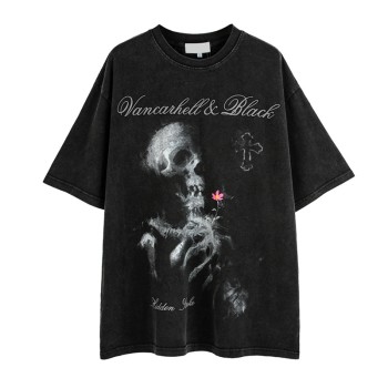 Manufacturing Tshirts Printed Wash Oversize Dark Cotton Vintage Tshirts