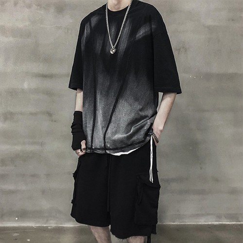Factory Custom Tshirts Acid Washed Oversized Fit Dark Tshirts