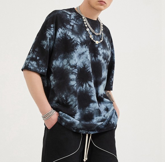 Custom Tshirts Summer Irregular Tie Dye Tshirts Oversized Fit Cotton Tshirts