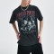 Custom Logo Wholesale Mens Black Acid Washed Tshirts Oversize 100% Cotton Skeleton T-shirt