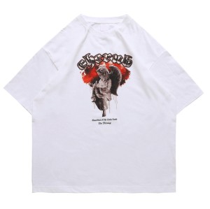 Изготовленная на заказ футболка с прямой инжекционной печатью, футболка с принтом ангела из 100% хлопка для мужчин