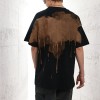 Фабричные футболки на заказ, летние хлопковые темные футболки большого размера с нерегулярным распылением