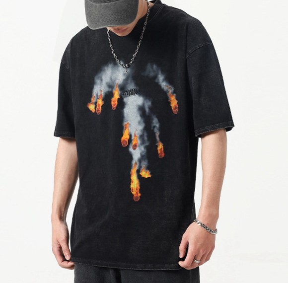 Custom Dark Tshirts Summer Irregular Oversized Fit Cotton 250gsm Tshirts