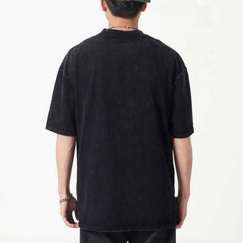 Benutzerdefinierte dunkle T-Shirts Sommer-T-Shirts aus Baumwolle mit unregelmäßiger Übergröße und 250 g/m²