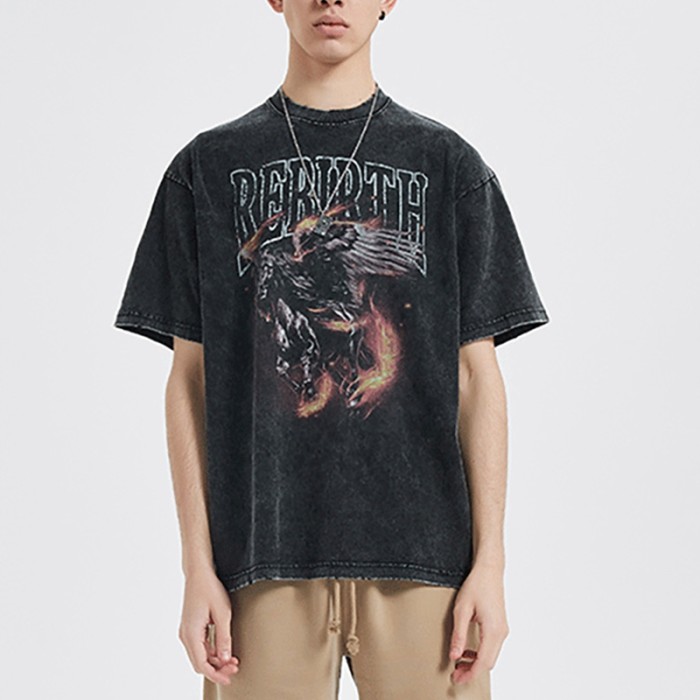 Bekleidungshersteller War Paint DTG-Druck-T-Shirt aus 100 % Baumwolle, Oversize-Passform für Herren