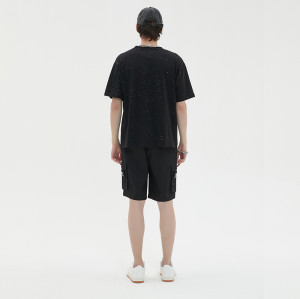 Clothing Manufacturer Personalized Paint Composite Sequins Tshirt Custom Oversize Fit Tshirt Men
