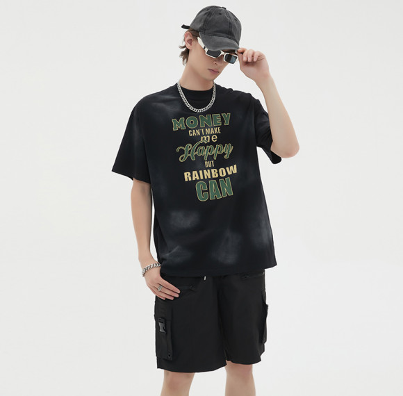 Bekleidungshersteller Mystery Symbols T-Shirts Tie-Dye Oversize Acid Wash für Herren