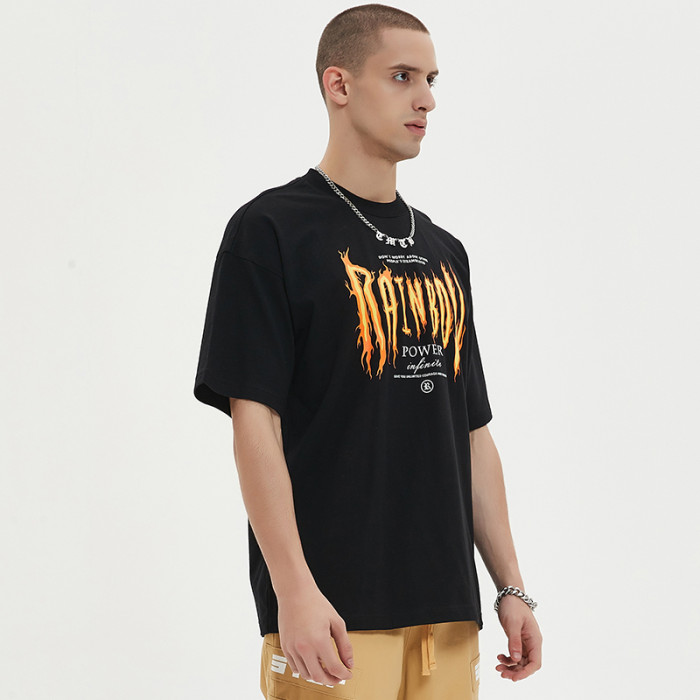 Maßgeschneidertes Herren-T-Shirt mit Siebdruck, Bio-Baumwolle, Oversize-T-Shirt