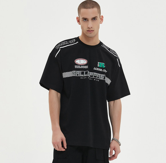 Fabrik-T-Shirt aus 100 % Baumwolle, dunkler Strass-Sommerdruck, Herren-Kurzarm-T-Shirts